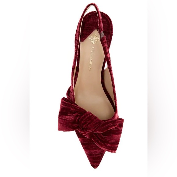 ANTONIO MELANI Lenore Burgundy Velvet Heels - Picture 3 of 5